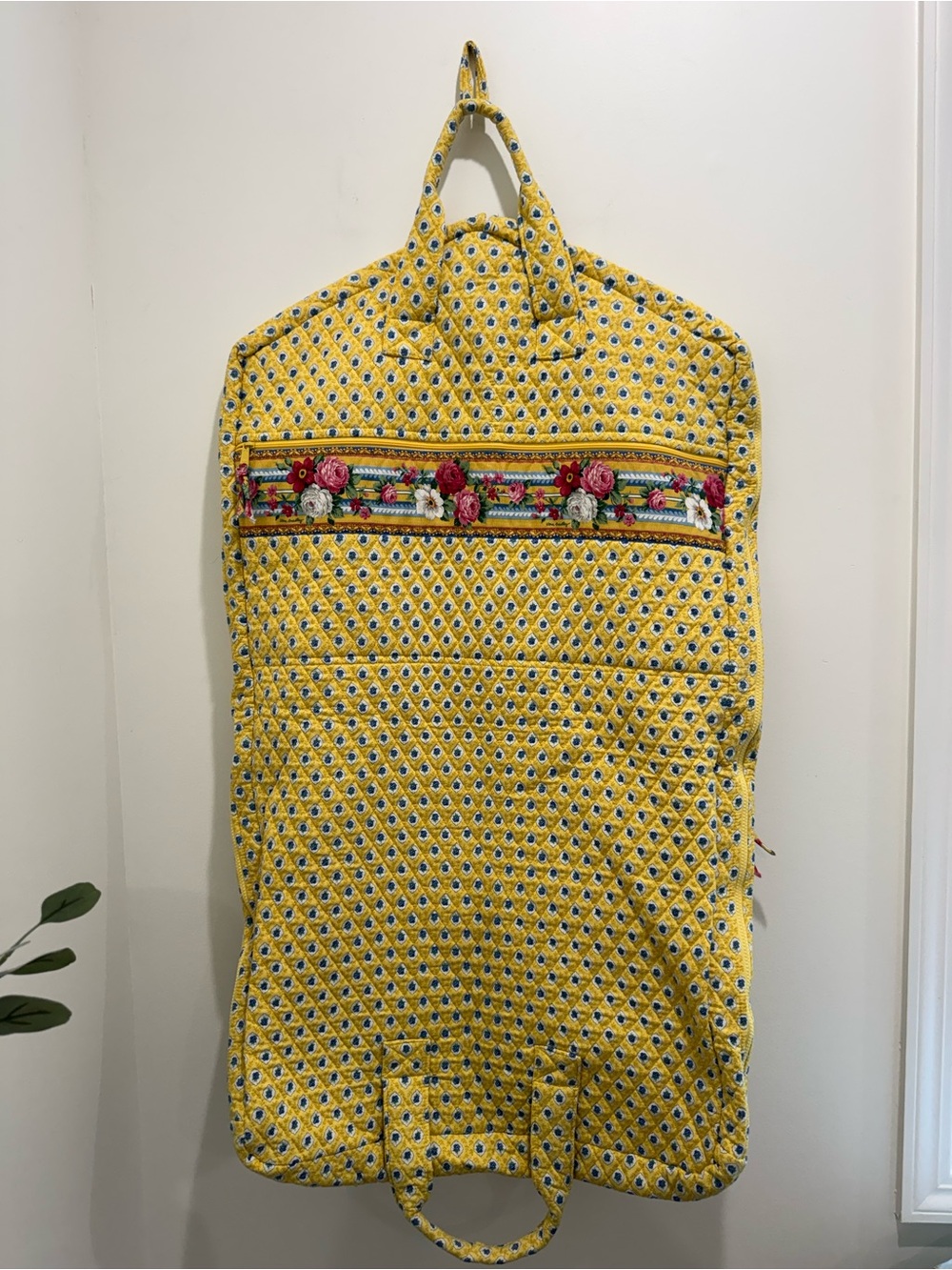 Vera Bradley Elizabeth Garment Bag Yellow Floral Vintage Made in USA